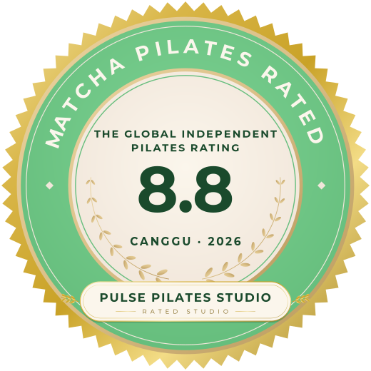 MatchaRated Pilates Rated seal: Pulse Pilates Studio, 8.8, Canggu No.1, provisional